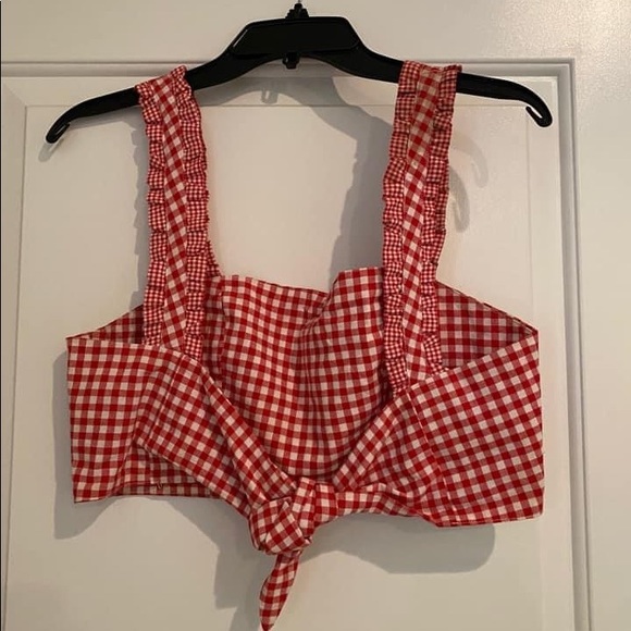 Forever 21 checkered tie top - Picture 2 of 3